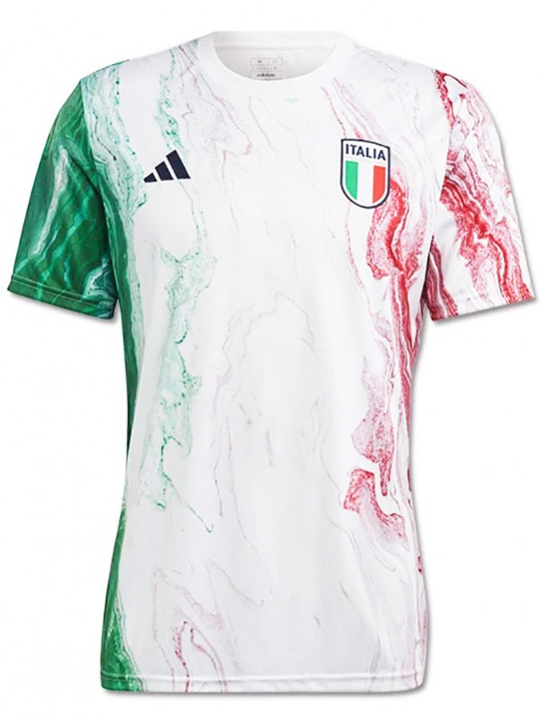 Italy maglia da allenamento pre-partita Italia maglia da calcio bianca uniforme da uomo 2023-2024